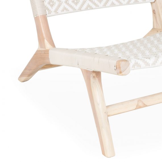 White rattan low seat.