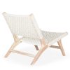 White rattan low chair.