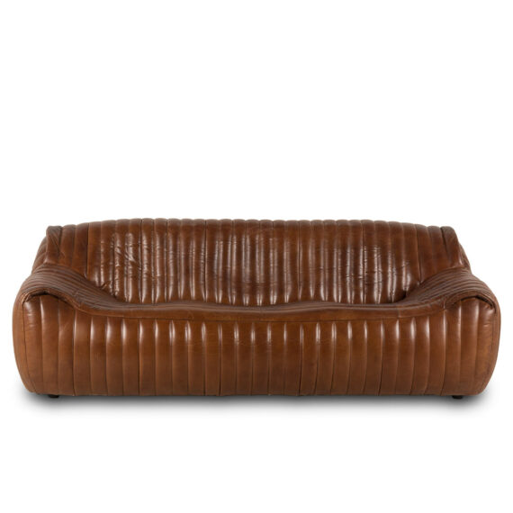 Leather sofa.