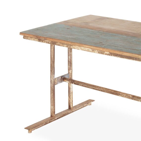 Mesa antigua hierro madera Francisco Segarra.