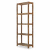 Tall and narrow shelving unit.