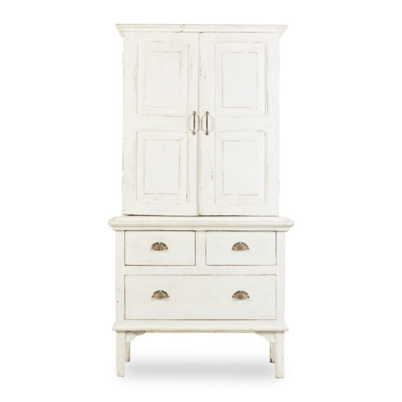 Antique white cabinet.