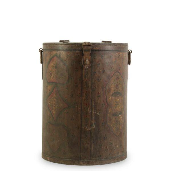 Metal barrel.