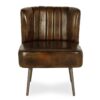 Fauteuils marron cuir.