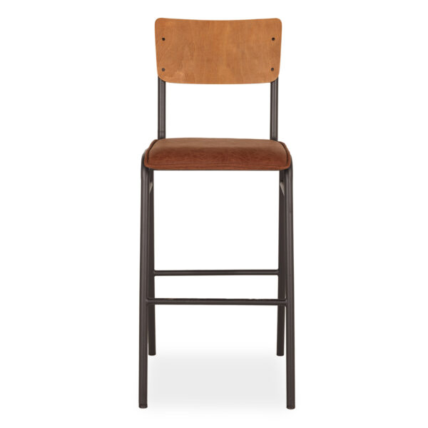 High stool with back.