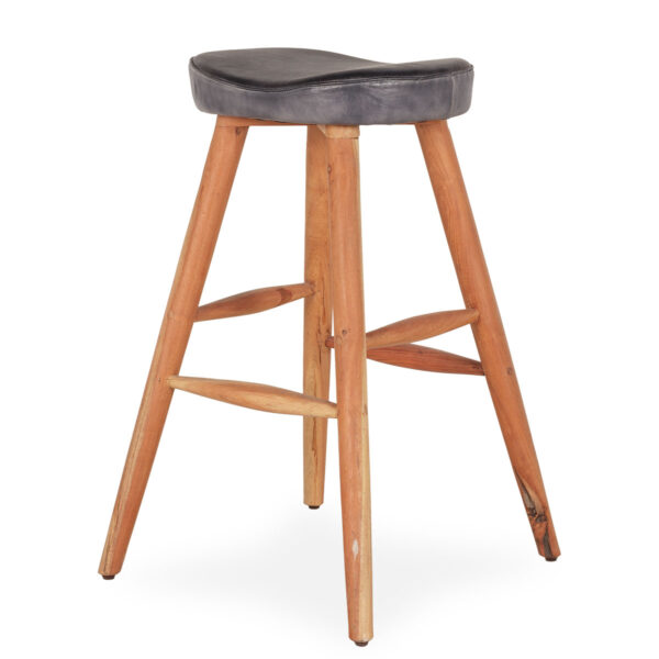 Wooden high stool.