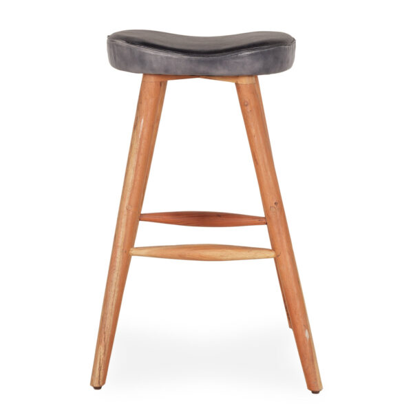 Wooden upholstered high stool.