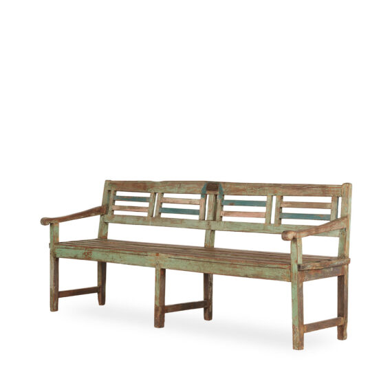 Green antique bench.