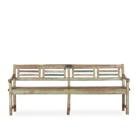 Green antique benches.