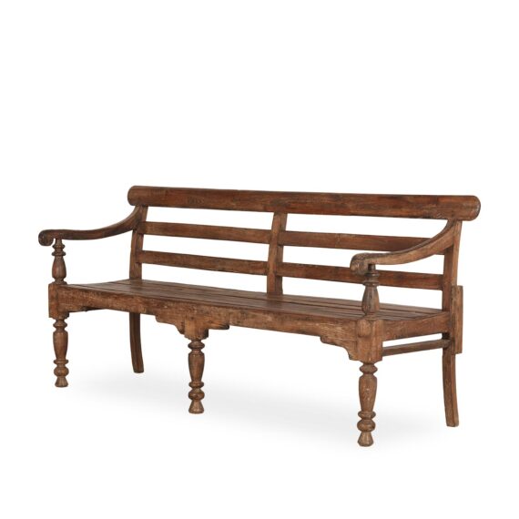 Second hand antique wooden benches.