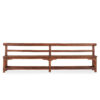 Wooden bench with back.