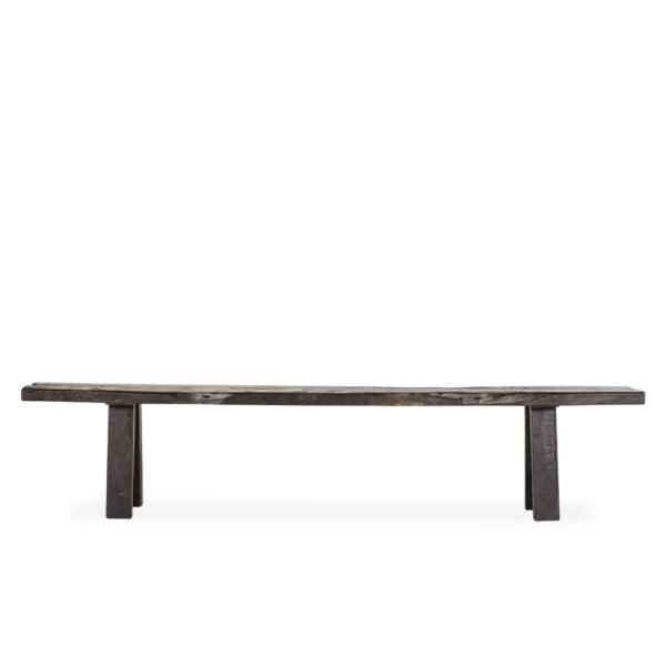 Narrow wooden bench.