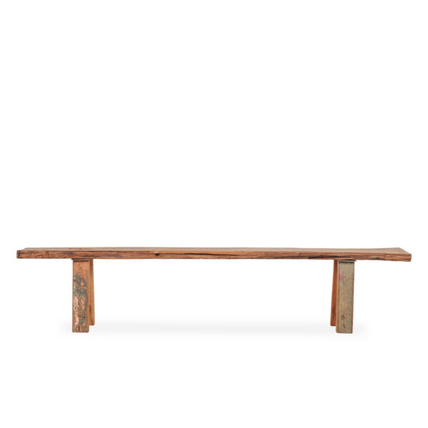 Wood benches.