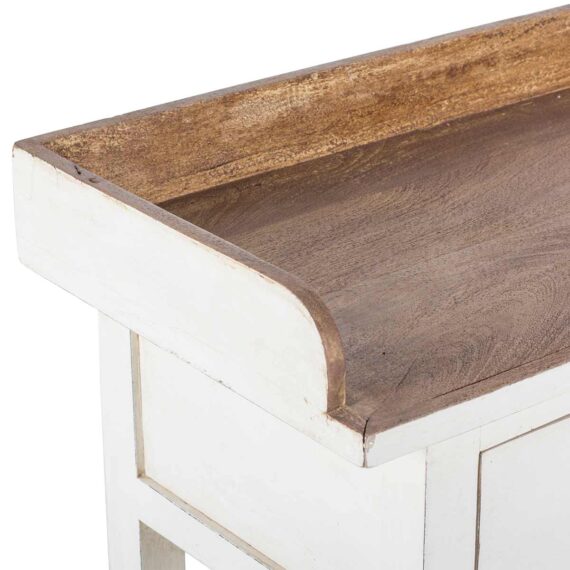 Wood entry console table.