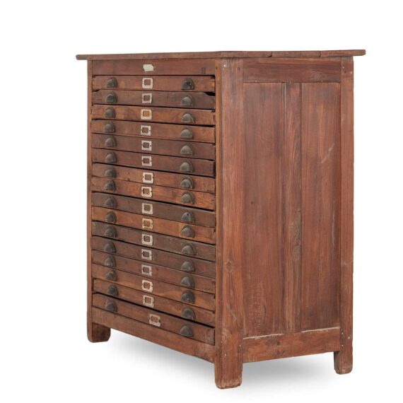 Antique letterpress cabinets.