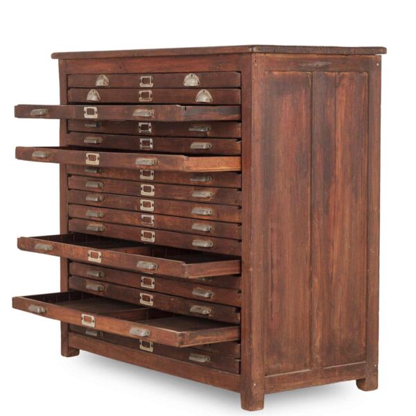 Antique multi-drawer furniture.